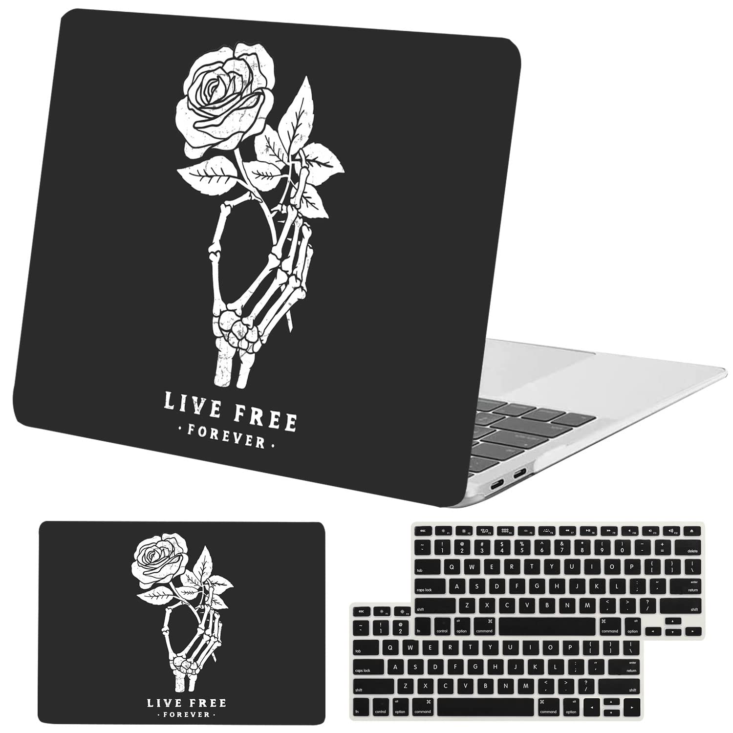 Sufford MacBook Air 13 Inch Case 2020-2022 Release (A2337 M1/A2179/A1932) - Hard Plastic Protective Shell & Keyboard Cover Compatible with Touch ID MacBook Air 13