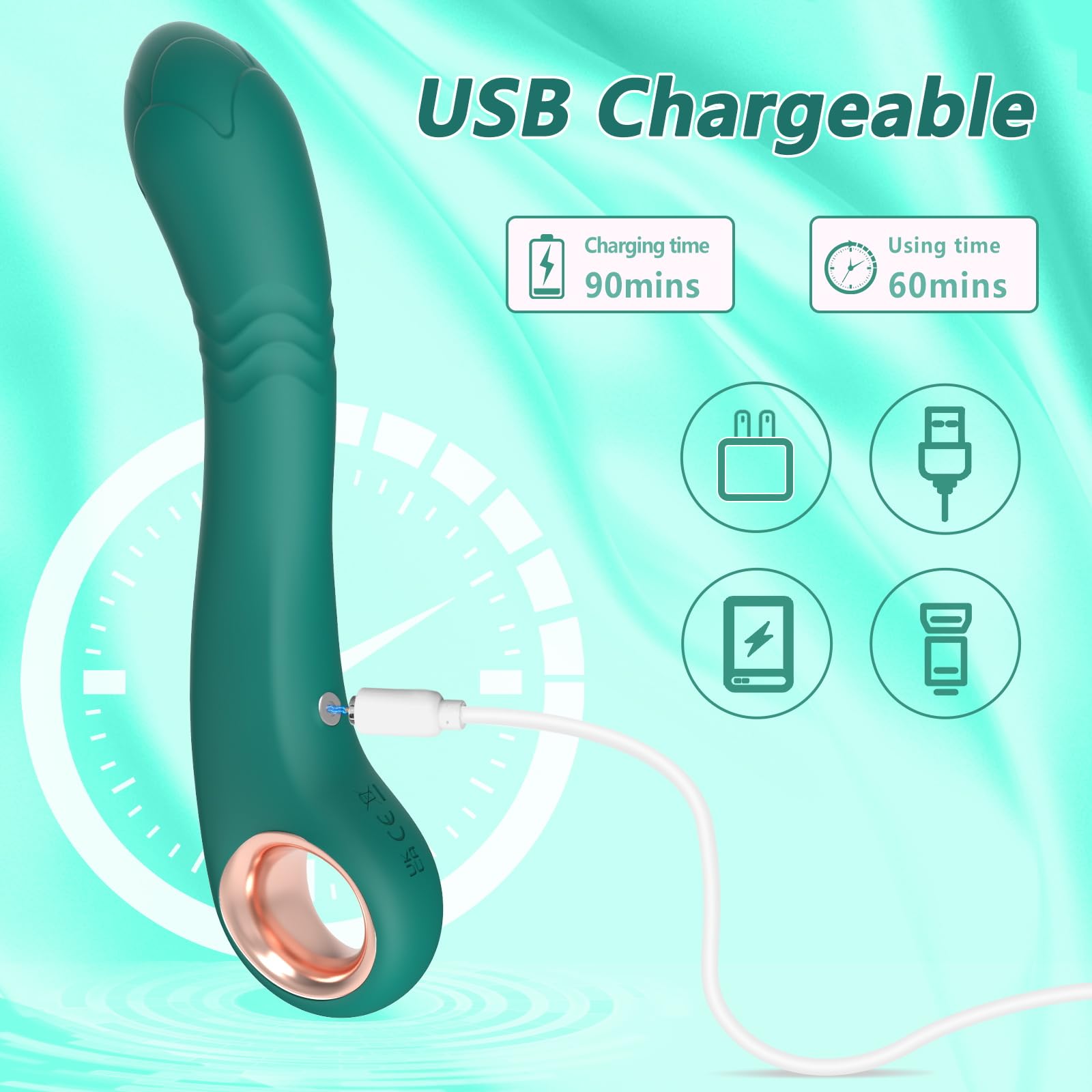 G Spot Vibrator for Women - Clitoral Stimulator with 5 Wiggling & 10 Vibrating Modes, Waterproof Bullet Vibrator & Anal Plug for Couples Play - Green Adult Sex Toy for Solo & Partnered Pleasure