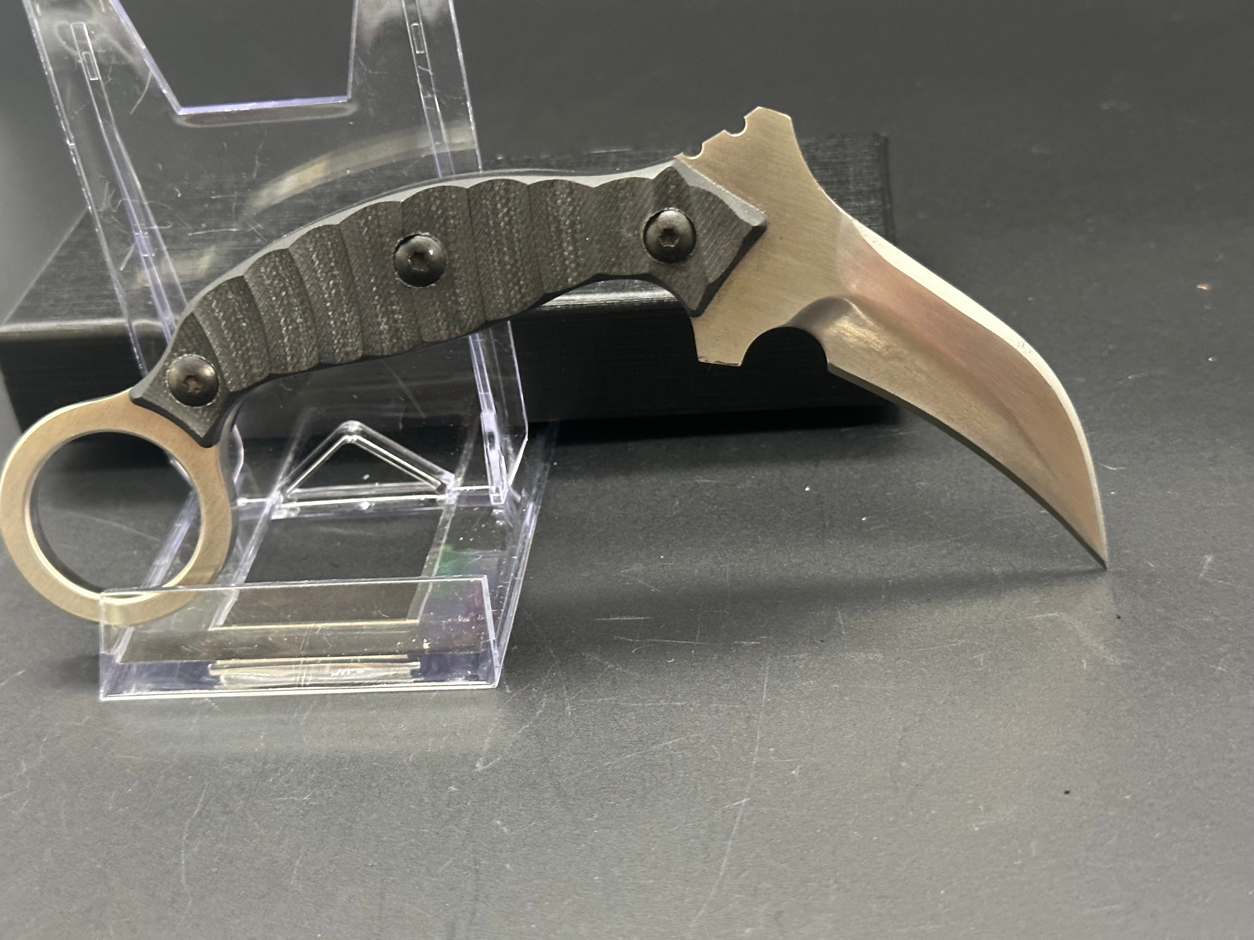 Derespina Karambit Knife - Tactical Folding Knife with Pocket Clip for Self Defense, Camping, and Outdoor Survival - High Carbon Stainless Steel Blade, Ergonomic Grip