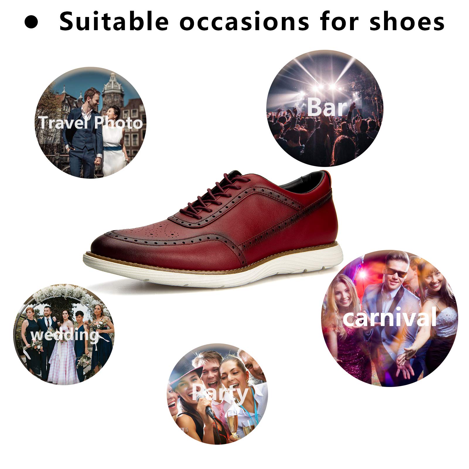 Meijiana Men's Oxford Dress Shoes - Lightweight Lace-Up Formal Shoes for Business & Wedding - Comfortable Office & Party Footwear