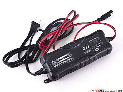 Schwaben 005979SCH01A 12V Automatic Battery Charger & Maintainer - Perfect for Cars, Motorcycles, Boats & RVs - Smart Charging & Long-Term Storage Solution