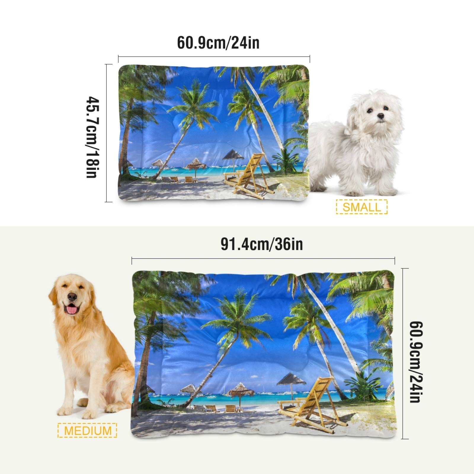 Paradise Island Orthopedic Dog Bed for Small Medium Dogs & Cats - 24x18 Inch Ultra Soft Calming Pet Bed with Removable Washable Cover - Perfect for Crates, Living Rooms & Bedrooms