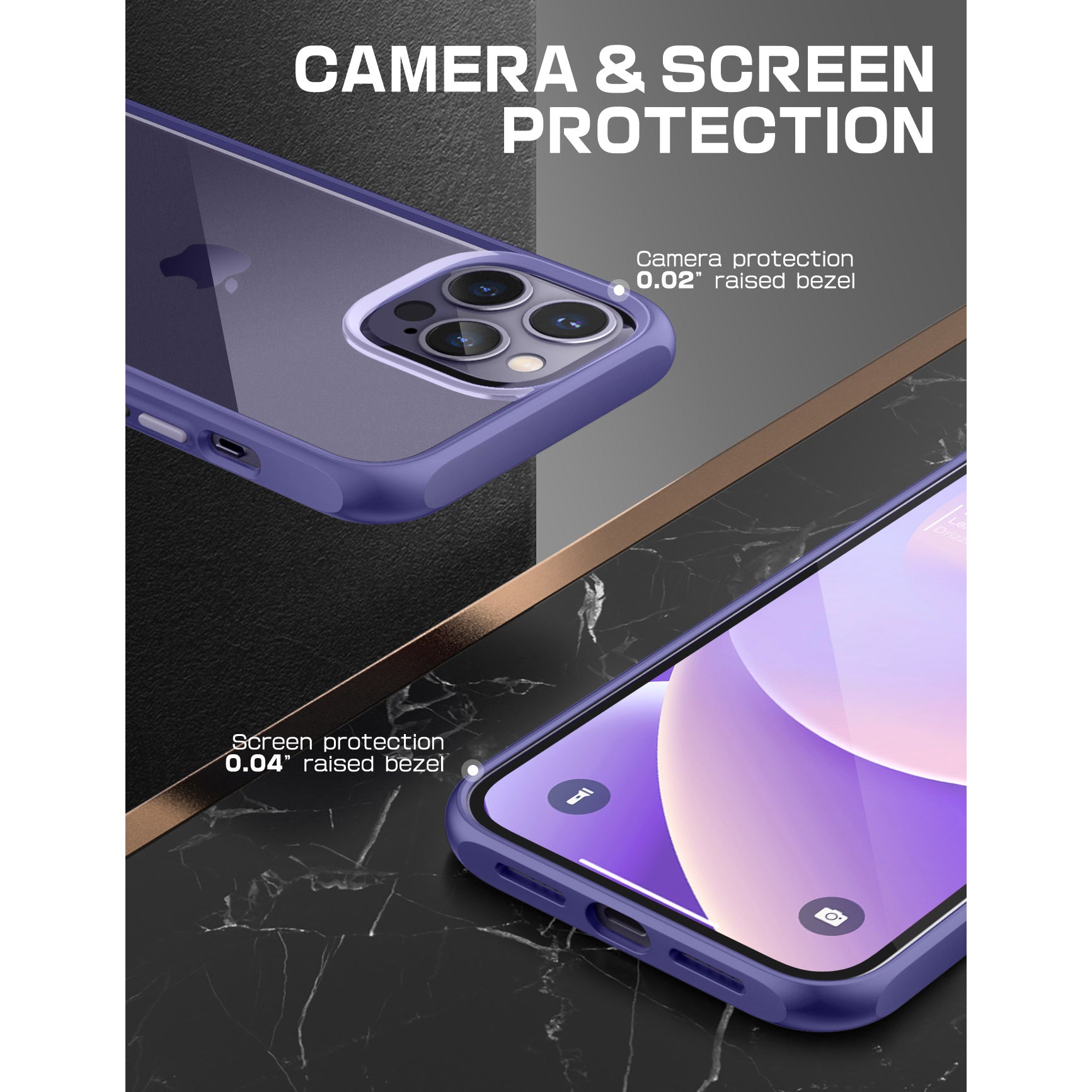 iPhone 14 Pro Case 6.1 Inch | Unicorn Beetle Slim Clear Protective Cover | Shockproof & Scratch Resistant | Perfect for Everyday Use, Travel & Outdoor Activities (Deep Purple)
