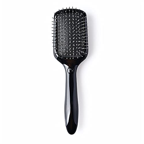 Portable AAA Battery Air Cushion Comb - Electric Hair Brush with Metal Scalp Massage & Anti-Static Technology for Smooth Detangling - Perfect for Home, Travel & Salon Use (Black)
