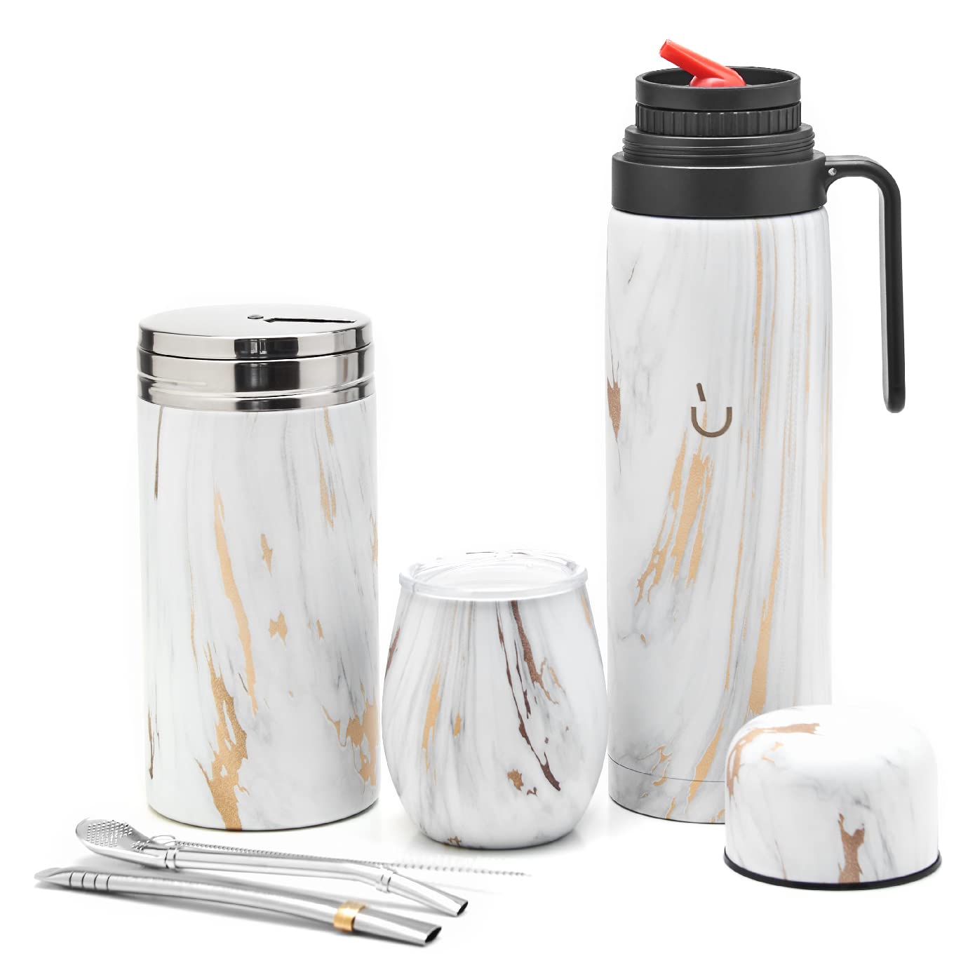 Premium Yerba Mate Set - Stainless Steel Gourd, Thermos & Accessories for Traditional Tea Lovers
