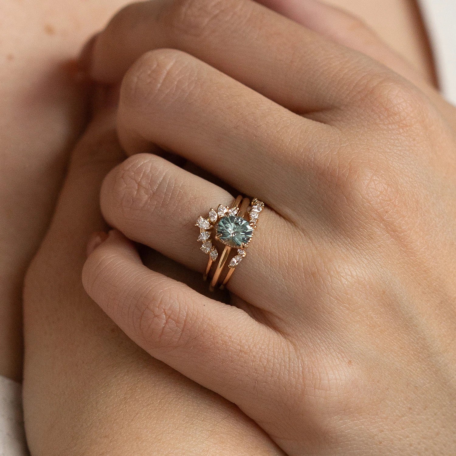 14K Yellow Gold Aqua Blue Oval Gemstone Ring - Unique Handmade Jewelry for Women, Perfect for Weddings, Anniversaries & Special Occasions