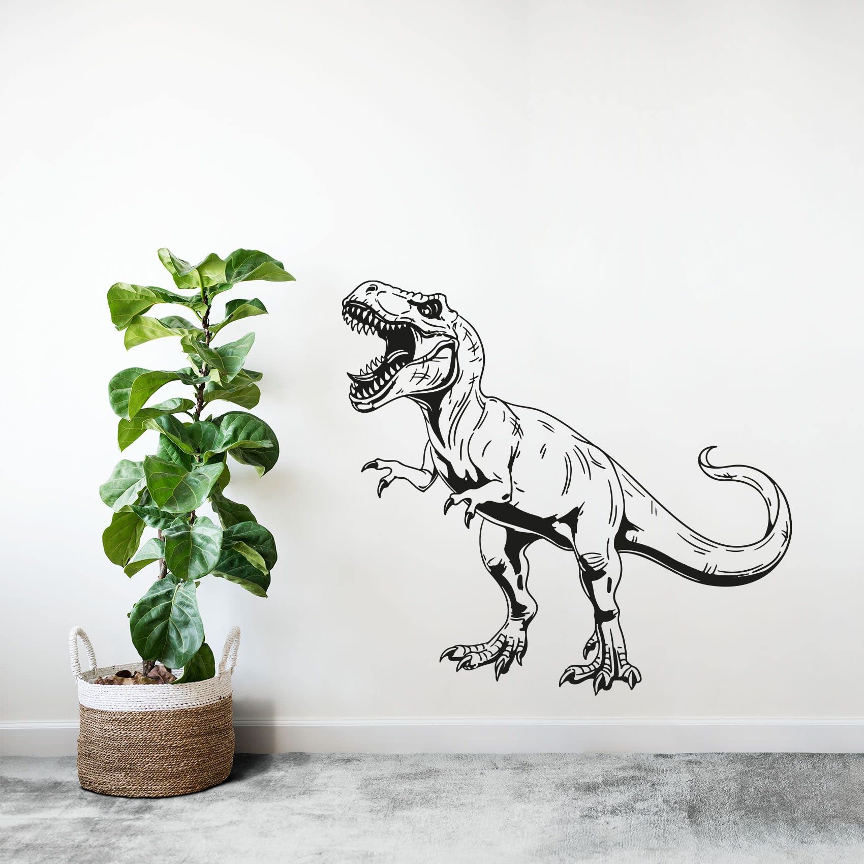 Tyrannosaurus Rex Wall Decal - 22x30 Inch Dinosaur Vinyl Sticker for Kids Room, Nursery & Bedroom Decor | Cool T-Rex Silhouette Art for Boys & Girls | Perfect for Dinosaur Themed Parties, Classroom Decor & Playroom Wall Art