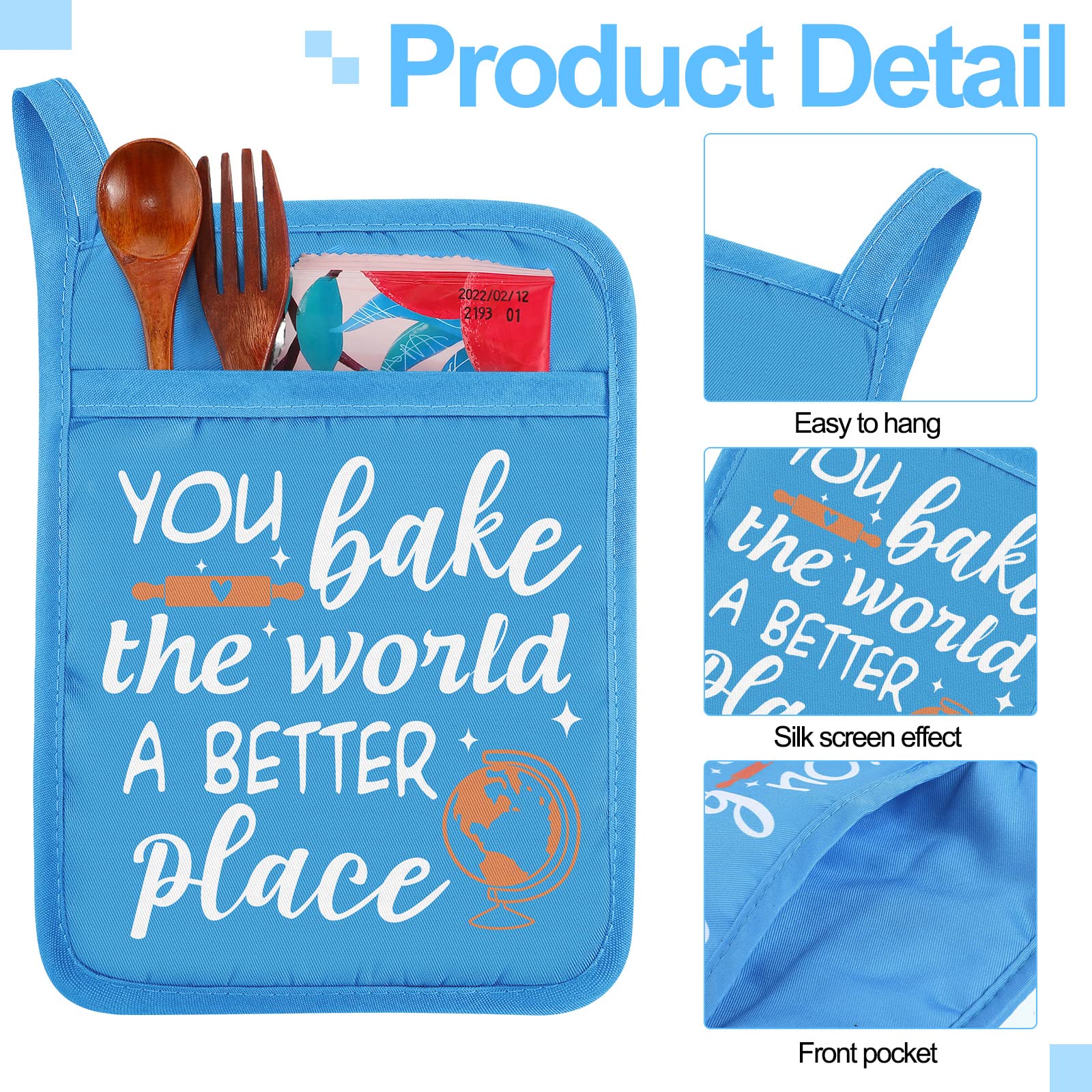 6-Piece Funny Teacher Appreciation Gift Set - Heat Resistant Oven Mitts with Hand Pocket & Hanging Loop - Perfect for Teachers, Women & Cookie Baking Enthusiasts - Ideal for Classroom Gifts, Teacher Week & Holiday Presents