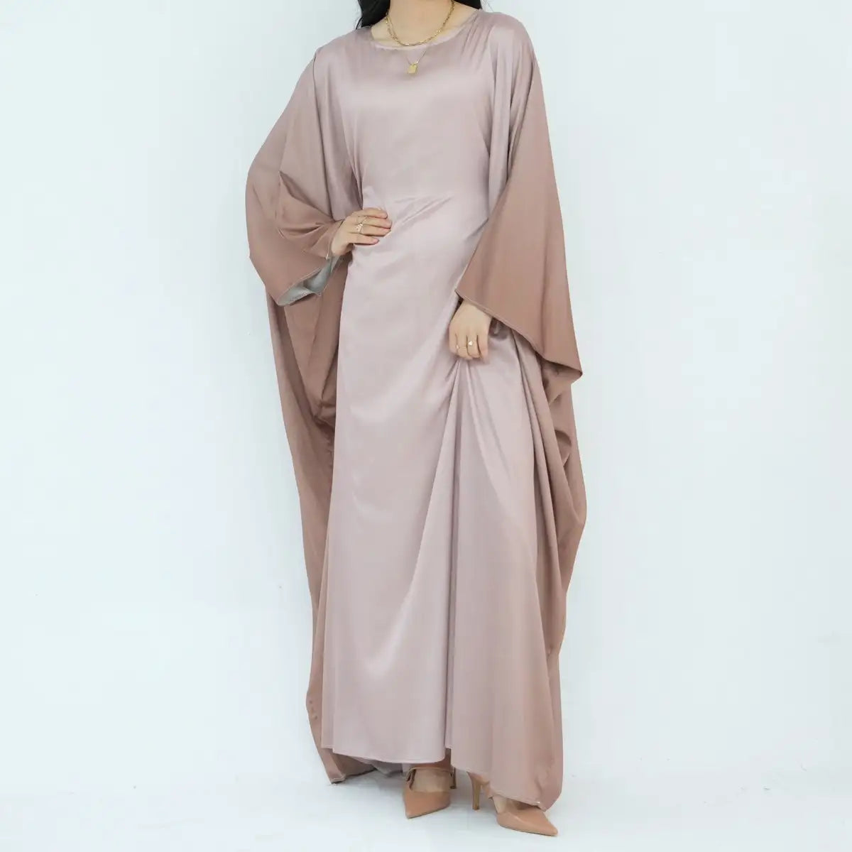 Elegant Butterfly Gradient Batwing Sleeve Women's Farasha Abaya Dress for Muslim Prayer, Wedding & Special Occasions