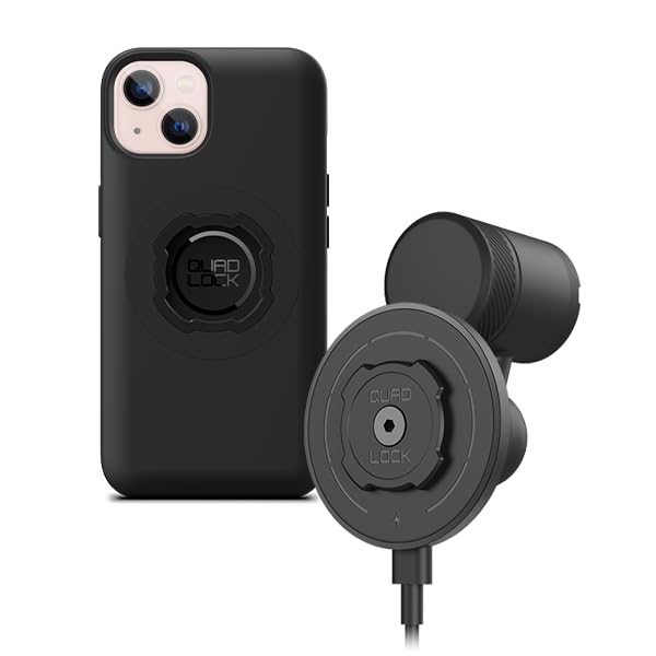 Quad Lock Vent Car Phone Mount Kit with MAG Wireless Charger V2 & iPhone 13 Case - Secure Hands-Free Charging for iPhone 13/Pro/Max While Driving, Commuting & Road Trips
