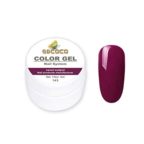 GDCOCO 5ml UV LED Soak Off Gel Polish - Pure Color Nail Art Gel Paint for Manicure & Pedicure - Long Lasting Salon Quality Nail Polish (GD-CG-5ml-143) - Perfect for Home DIY Nails, Professional Salon Use & Gift Giving