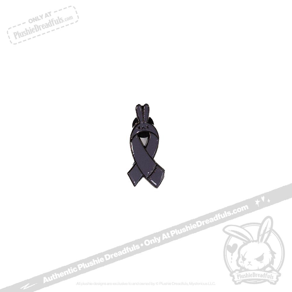 Plushie Dreadfuls Bunny Awareness Ribbon Enamel Pin - Cute Collectible Badge for Mental Health Support, Backpacks & Jackets
