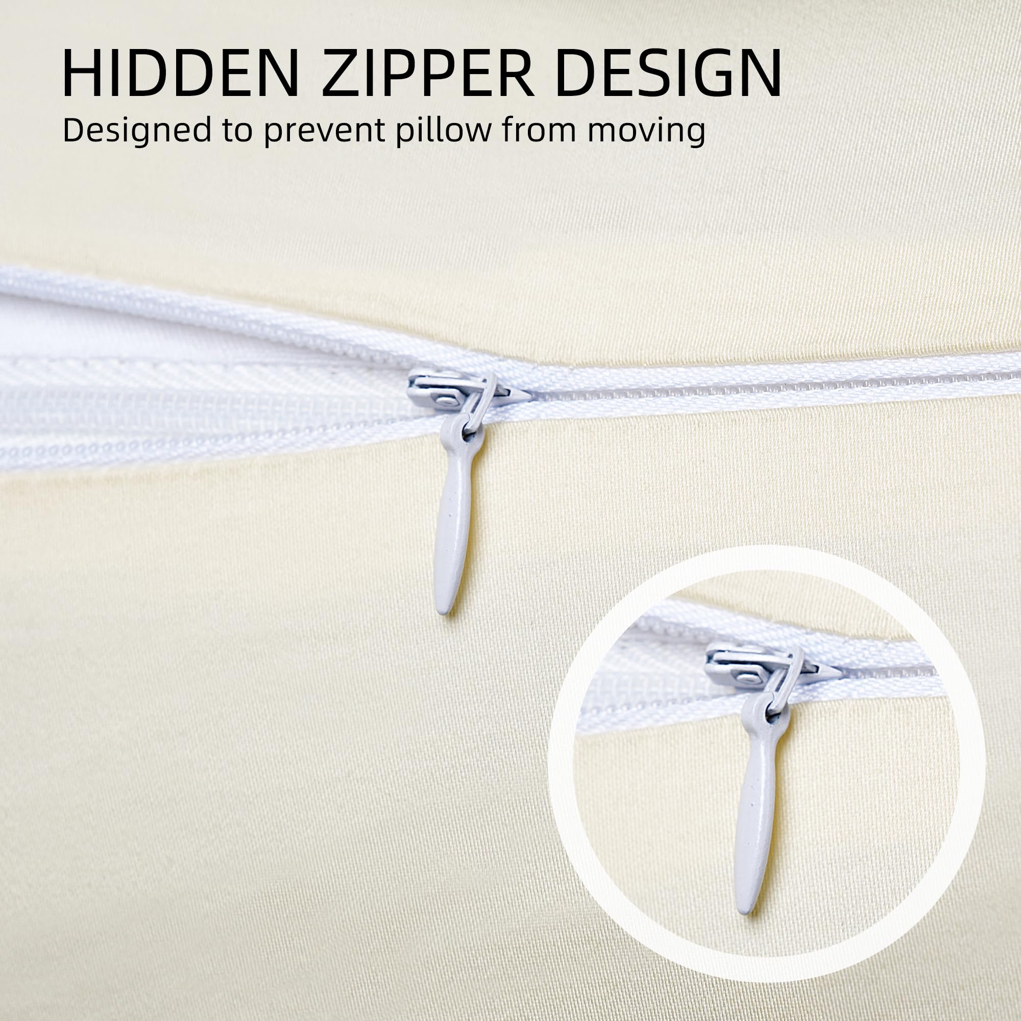 King Size Cotton Pillow Protectors with Zipper - 2 Pack Cooling & Breathable Pillow Cases (20