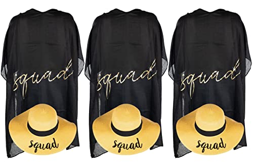3 Squad Hats (Natural) & 3 Squad Coverups (Black)