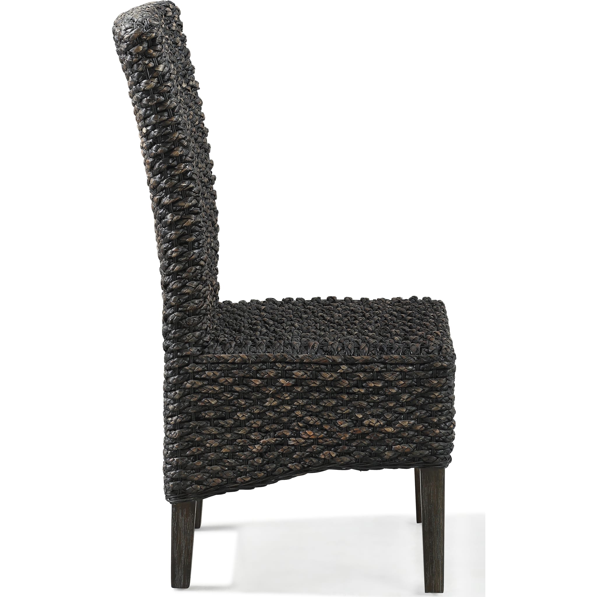 Natural Water Hyacinth Meadow Chair in Graphite - Handwoven Eco-Friendly Outdoor Lounge Chair for Patio, Garden, or Beach Relaxation