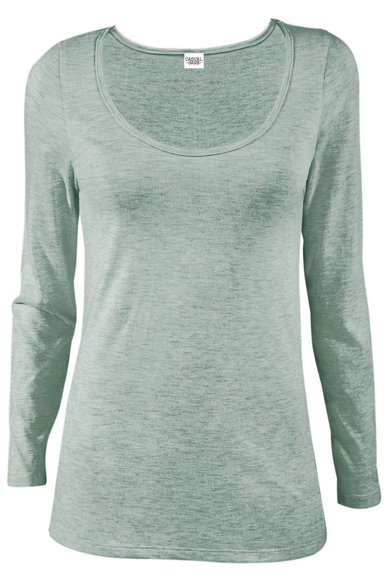 Women's Tri-Blend Long Sleeve Scoop Neck T-Shirt - Soft Casual Tee for Everyday Wear | Perfect for Layering, Office & Weekend Outfits