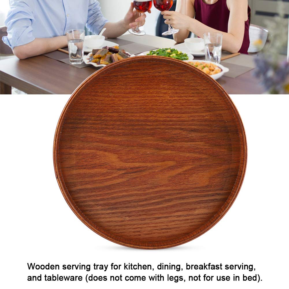 Round Wood Serving Tray - 21cm x 21cm Handcrafted Wooden Plate for Tea, Coffee, Snacks & Drinks | Perfect for Dining, Breakfast in Bed, Party Serving & Home Decor