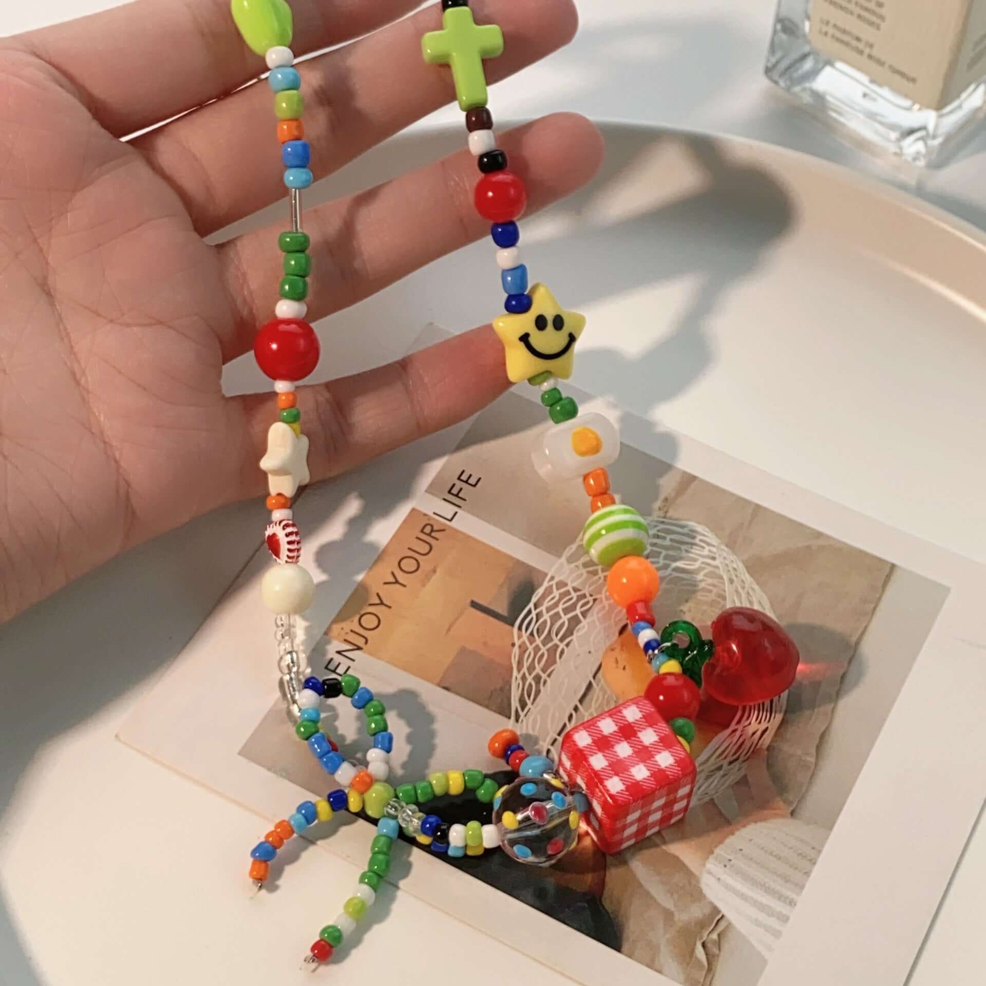 Y2K Mushroom Beaded Bracelet for Women - Colorful Boho Summer Festival Jewelry - Perfect for Music Festivals, Beach Parties, and Carnival Outfits