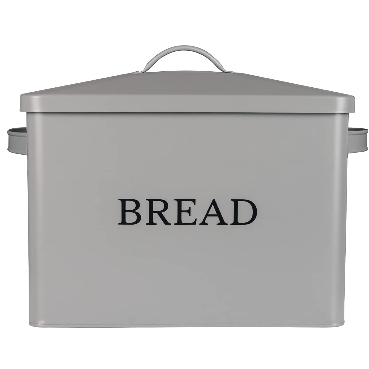 Extra Large Vintage Metal Bread Box with Lid - Holds 2 Loaves, Gray Vertical Bread Bin for Countertop - Space Saving Farmhouse Bread Holder, Kitchen Organizer for Rustic & Modern Decor - Perfect for Pantry Storage, Baking Essentials, and Keeping Bread Fresh