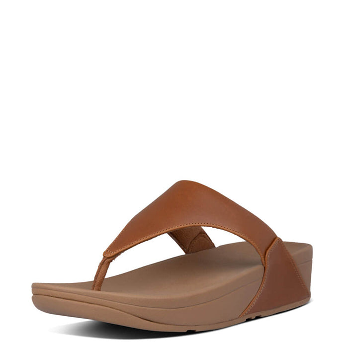 FitFlop Lulu Leather Sandals for Women - Light Tan Comfortable Slide Sandals | Perfect for Summer, Beach, and Casual Wear