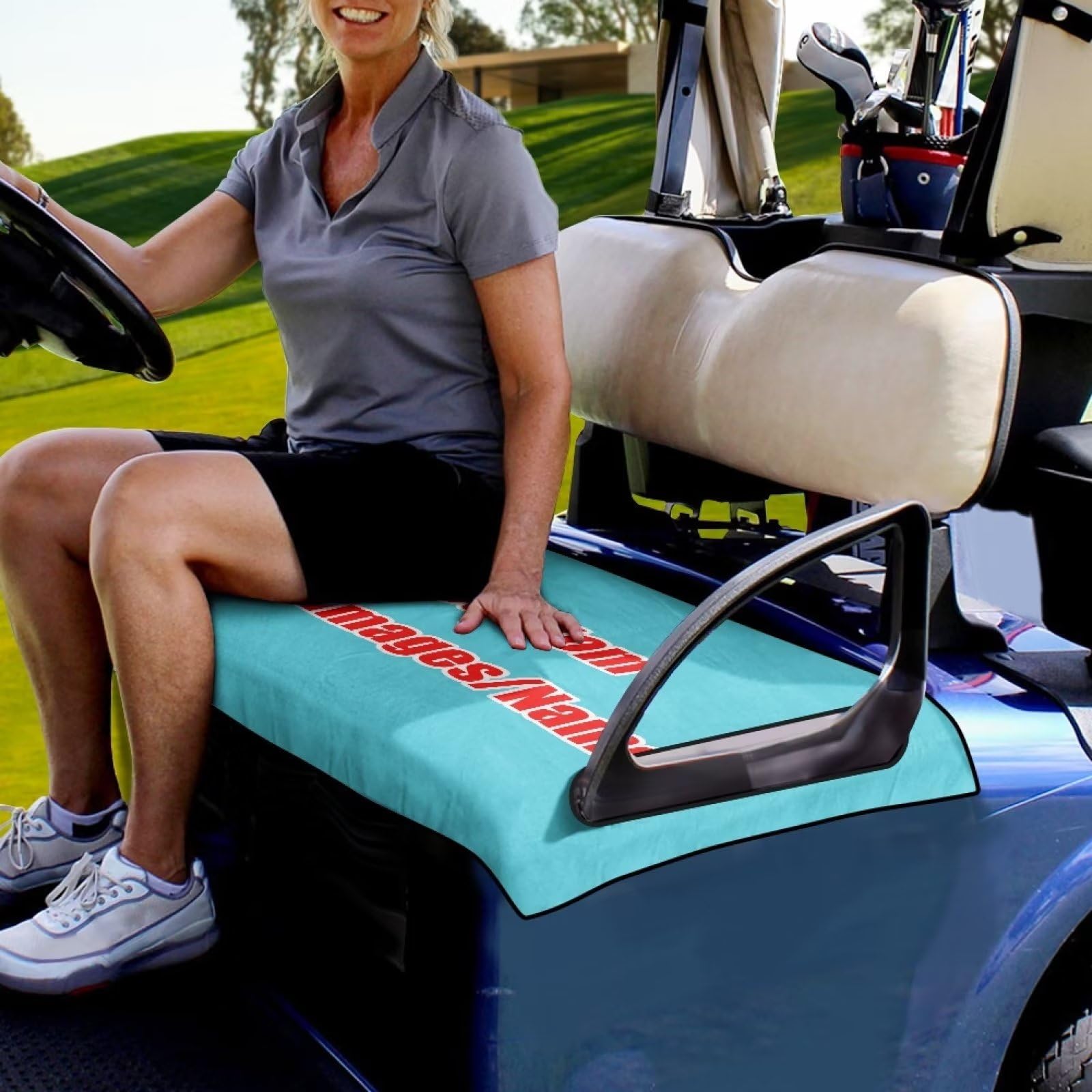 Breathable Golf Cart Seat Covers & Cushions - Waterproof Golf Blanket & Seat Towel for Club Car Accessories | Perfect for Golf Carts, Utility Vehicles & Outdoor Comfort