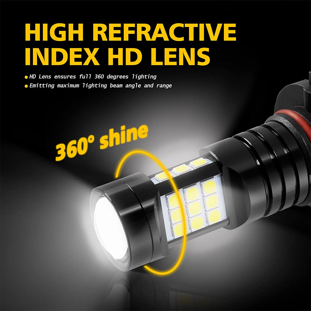 AUXLIGHT 9006 LED Fog Light Bulbs - 2400 Lumens Super Bright HB4 9006LL 9006XS Replacement - 6000K Xenon White - Perfect for Cars & Trucks - Enhanced Visibility in Fog, Rain & Night Driving