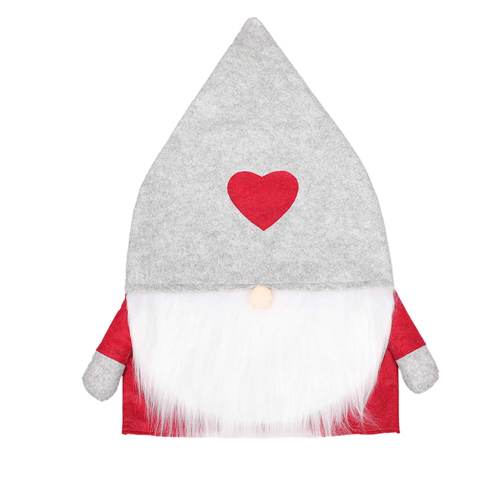 Amosfun Christmas Faceless Doll Chair Cover - Light Grey Decorative Chair Slipcover for Holiday Dining, Restaurants & Hotels - Festive Christmas Decor & Party Supplies