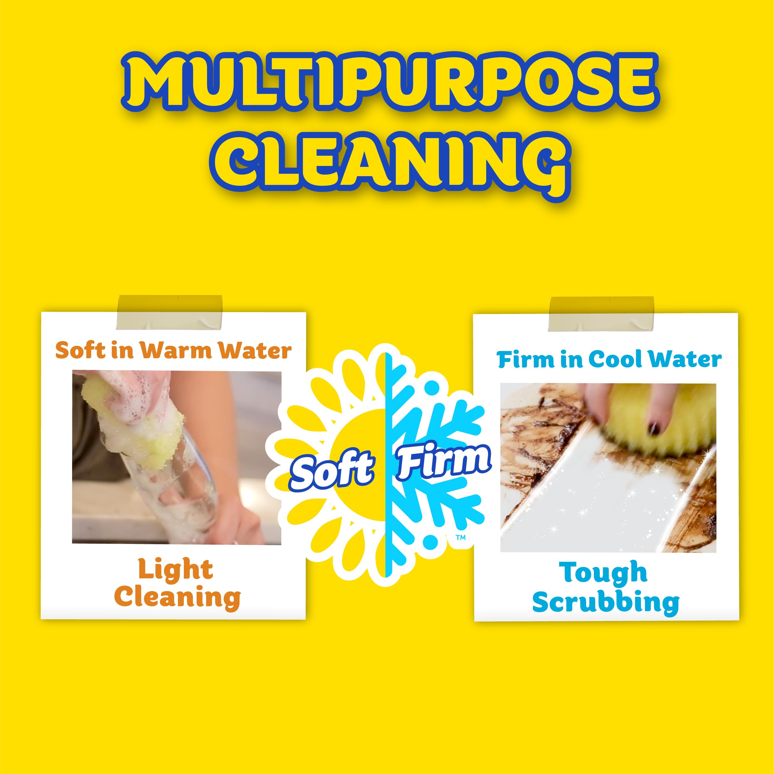 Scrub Daddy Sponges & Cif All Purpose Cleaner Lemon - Non-Scratch Kitchen & Bathroom Cleaning Sponges with Multipurpose Cleaner Cream - Best for Dishes, Countertops, Sinks & Tough Stains - Essential Cleaning Supplies Kit for Home & Office