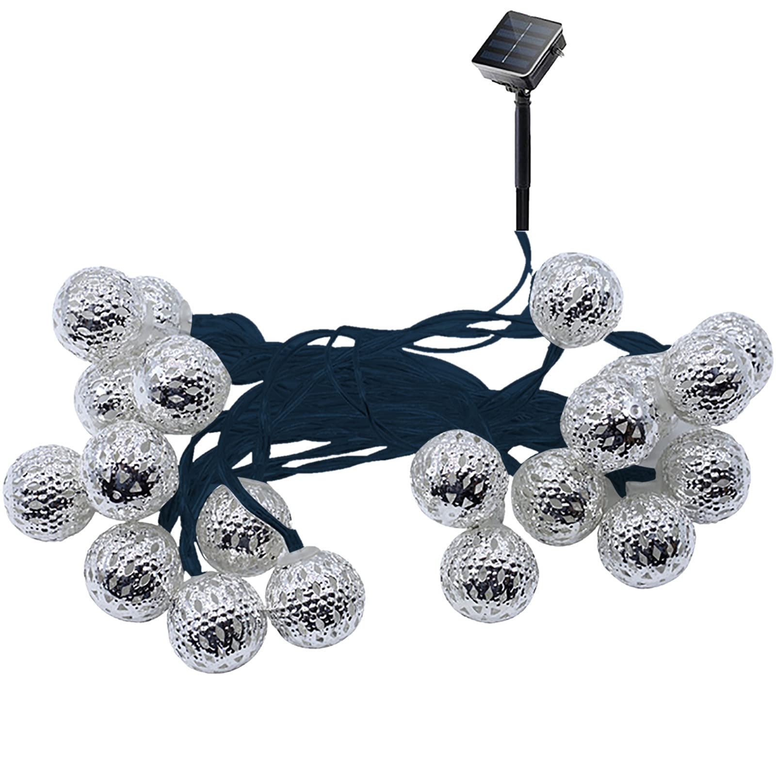 Boddenly 50 LED Waterproof Outdoor String Lights - Silver Fairy Lights for Garden, Patio, Backyard, Wedding & Party Decorations | Weatherproof & Energy Efficient Decorative Lighting