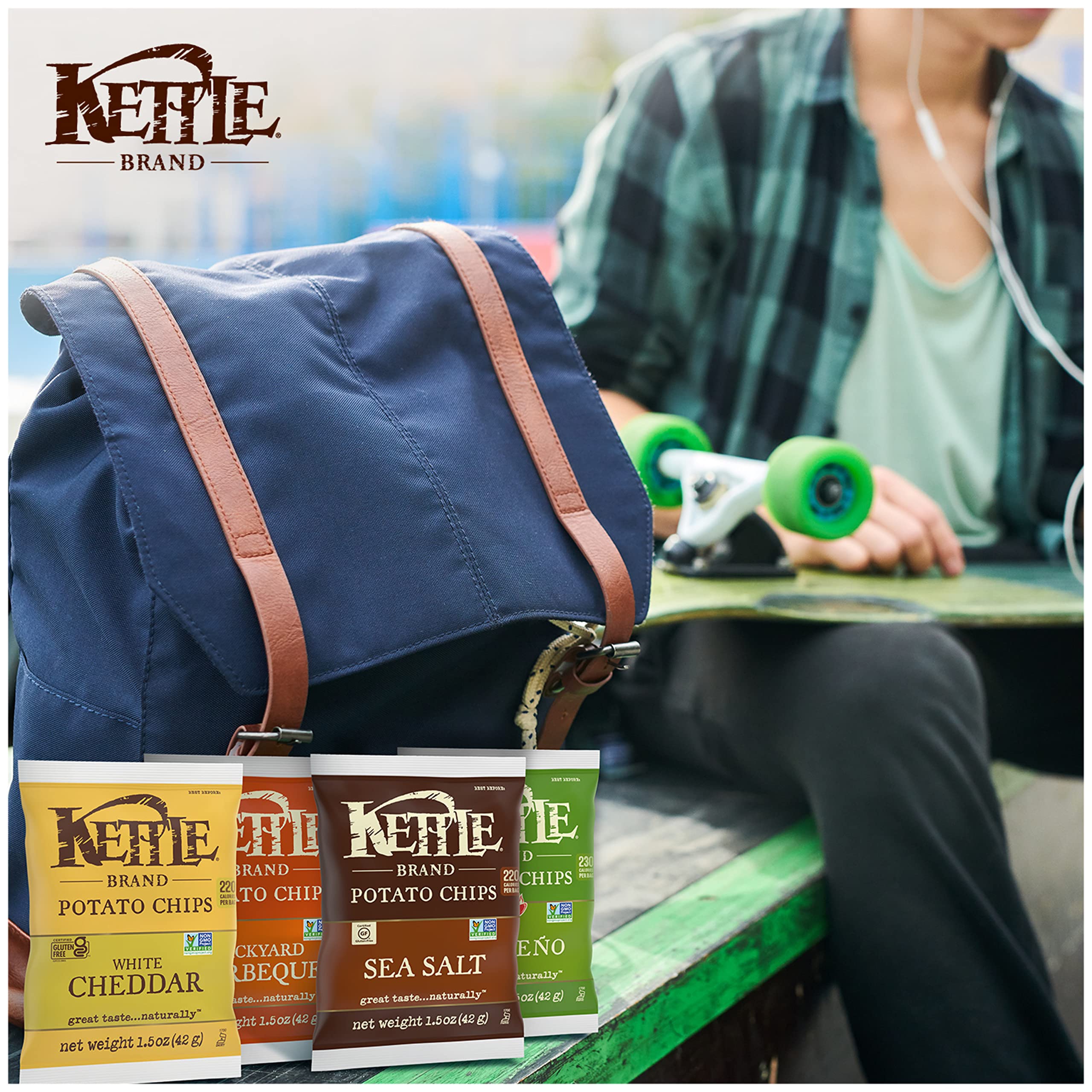 **Kettle Brand Potato Chips Variety Pack – 30 Count (1.5 Oz Each) – Crunchy Snacks for Parties, Picnics & Lunchboxes**