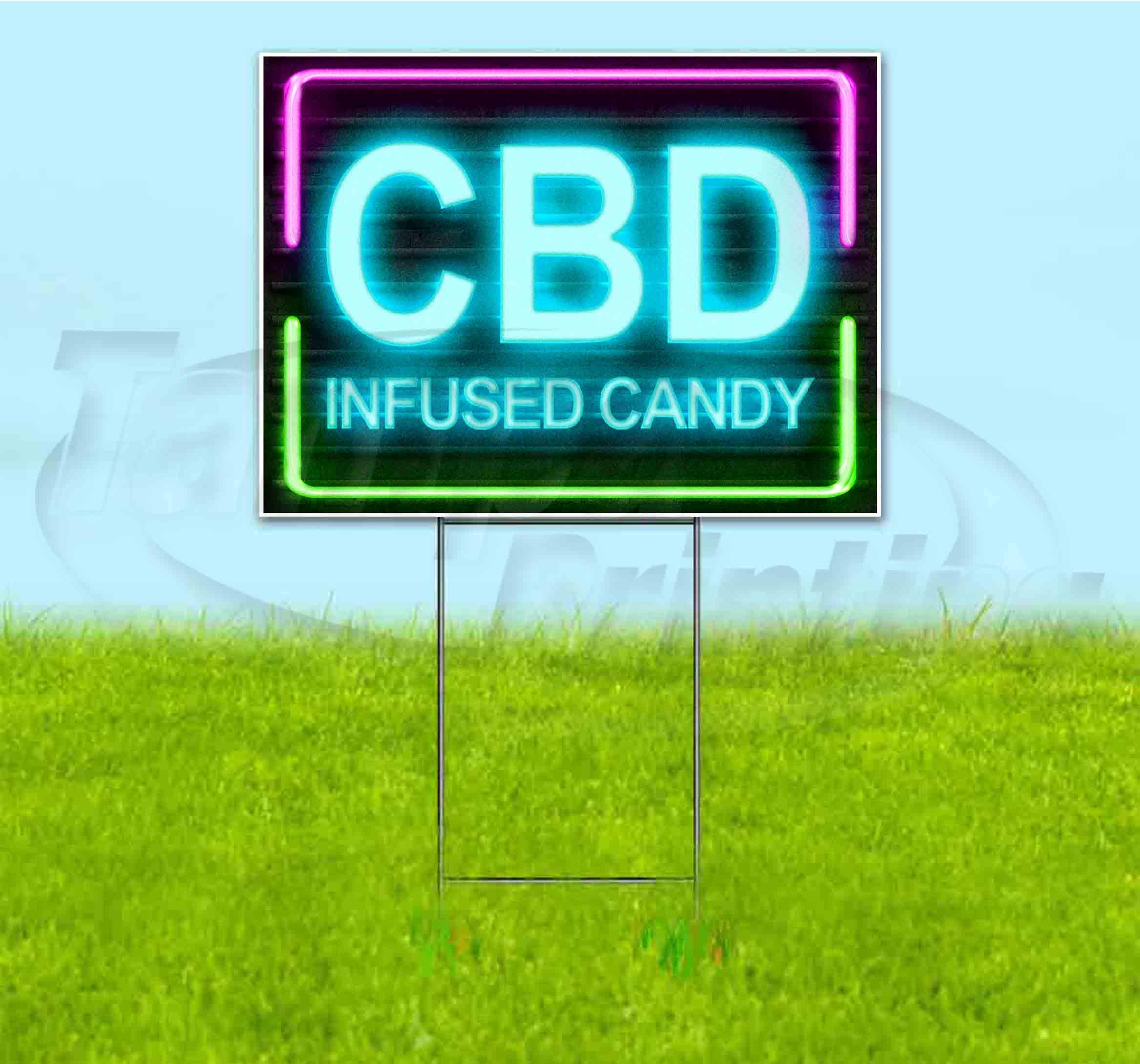 CBD Infused Candy Neon Yard Sign (18