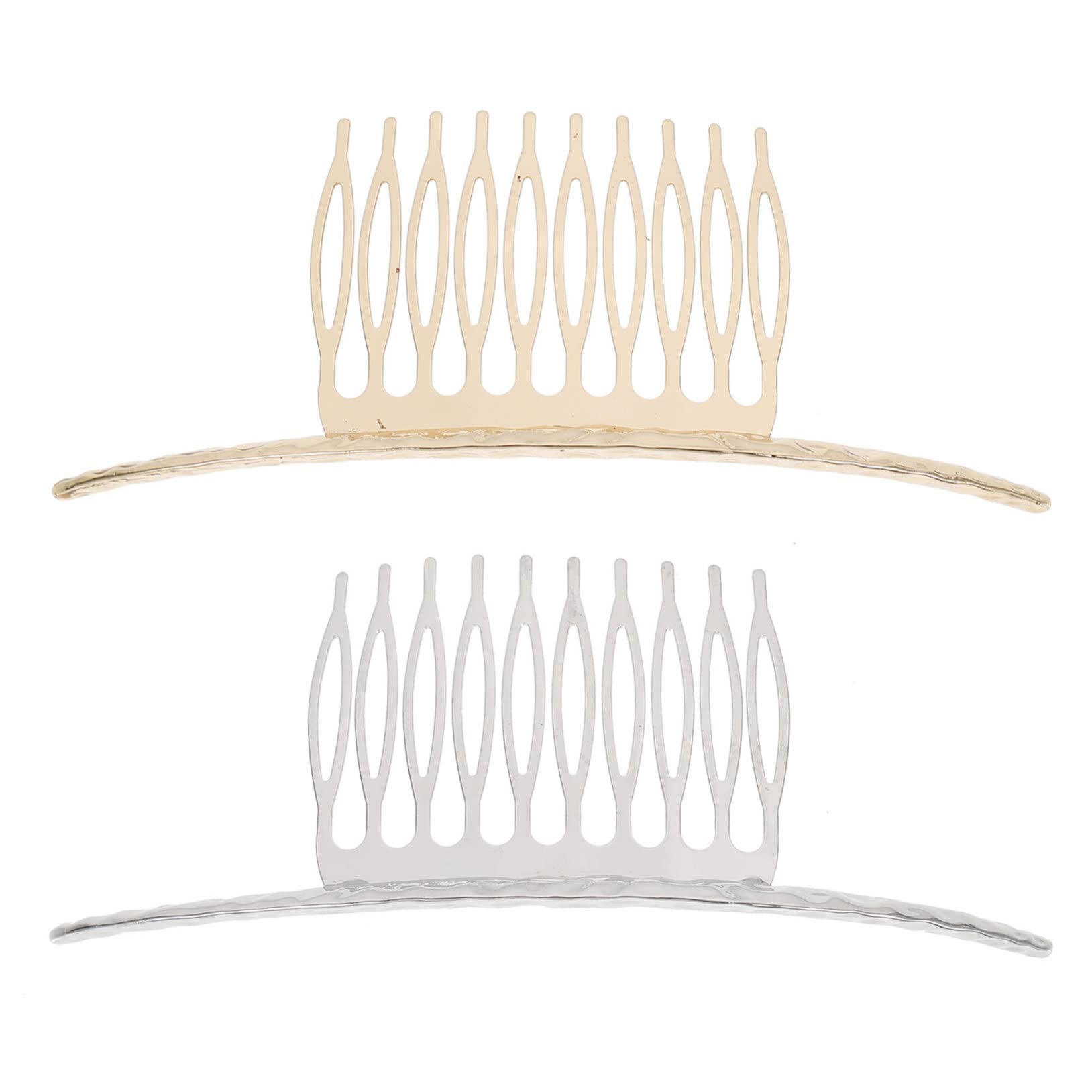 Minkissy Slide Hair Clips for Women - 2 Pack Elegant Hair Side Combs with 10 Sturdy Teeth for Daily Use, Weddings & Special Occasions | Perfect for Updos, Half-Up Styles & Formal Events