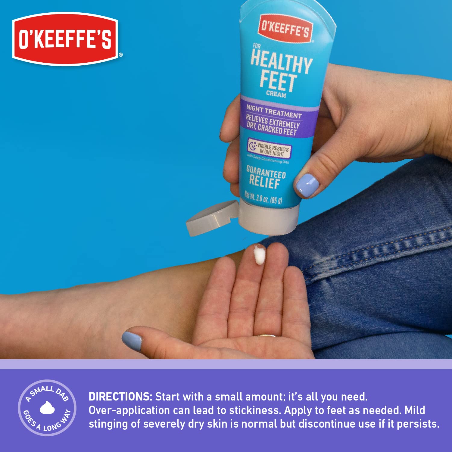 O'Keeffe's Working Hands Night Treatment Hand Cream & Healthy Feet Foot Cream - 7 oz - Intense Moisturizer for Dry, Cracked Skin - Perfect for Overnight Repair and Daily Use at Work or Home