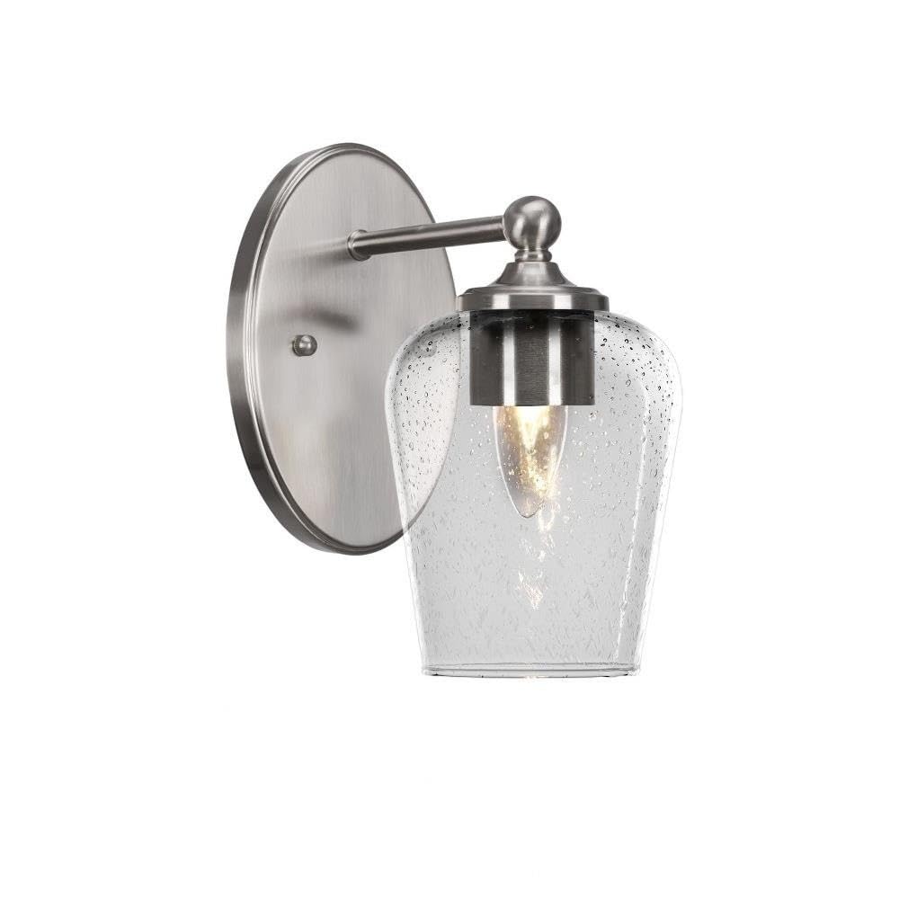 Brushed Nickel Capri 1 Light Wall Sconce - Modern Bathroom Vanity Light Fixture (5911-BN-210) | Perfect for Bedroom, Hallway & Entryway Lighting