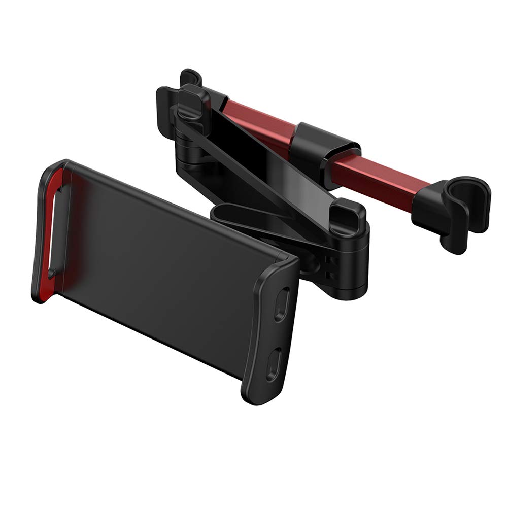NewshijieCOb Car Phone Holder - Adjustable 360° Rotating Headrest Mount for iPhone, Samsung & Tablets - Foldable Bracket Stand for Road Trips, GPS Navigation & Backseat Entertainment (Red)