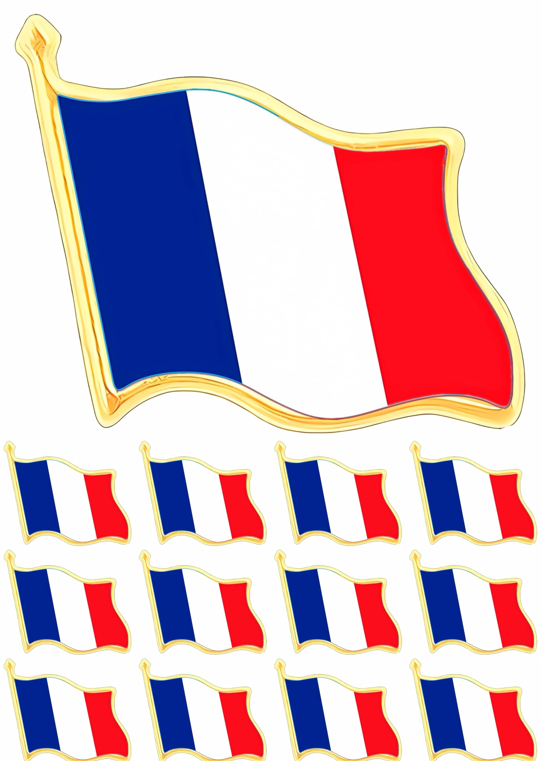 12/25/50 PCS Small Metal French Flag Lapel Pins - Waving France Flag Badges for Suit Jacket, Clothes & Backpack - Bulk French Republic Flag Pins for Patriotic Events, Travel & Gifts