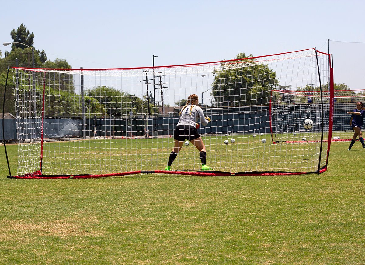 PowerNet Soccer Goal 18.5x6.5 Feet - Portable Soccer Net for Training & Backyard Practice - Perfect for Youth, Kids & Adults Outdoor Sports