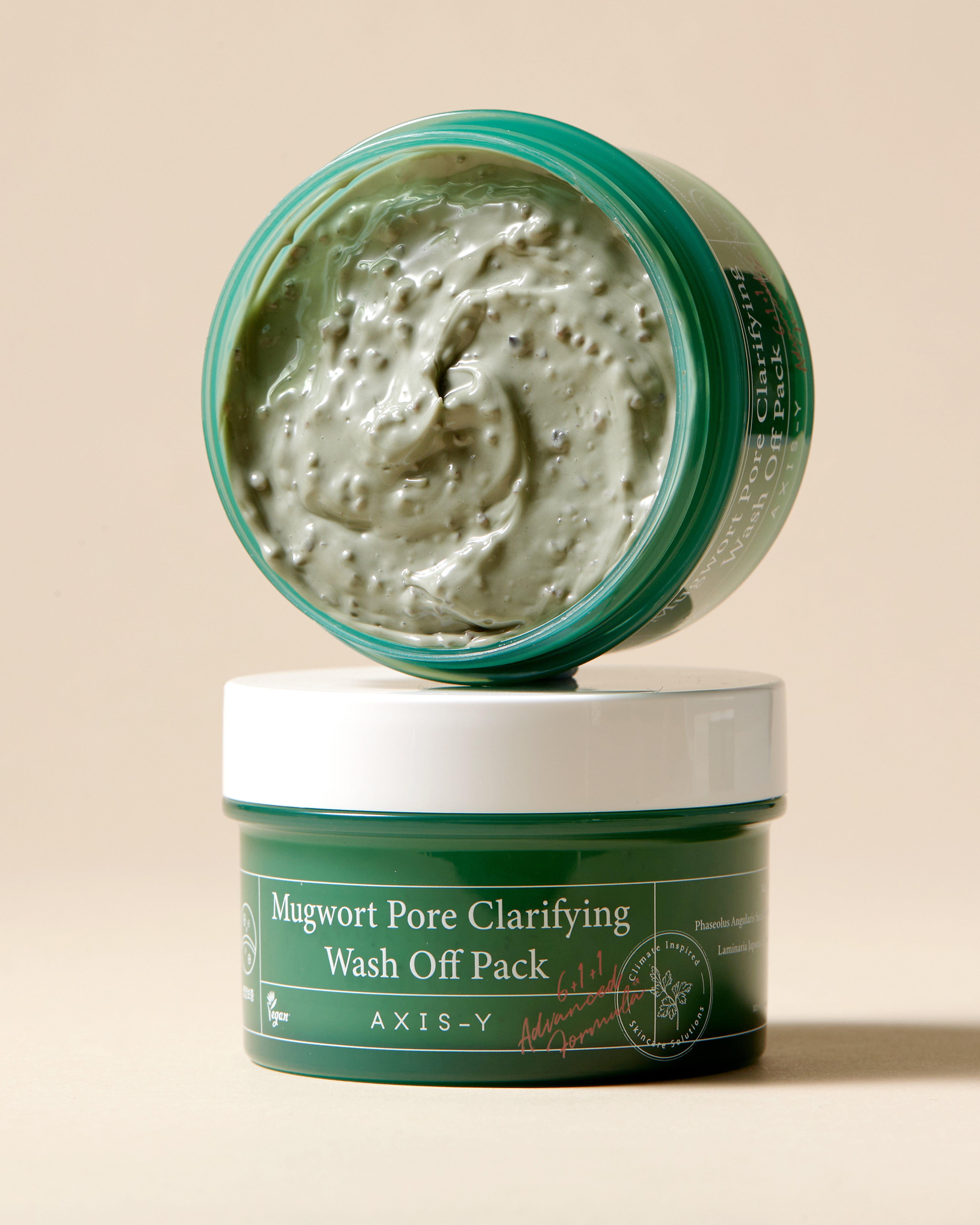 AXIS Y Mugwort Pore Clarifying Wash Off Pack - Deep Cleansing Face Mask for Blackheads & Acne - Perfect for Oily & Combination Skin Care Routine