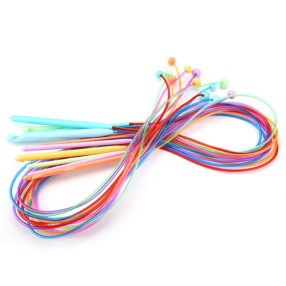 SOBL Ergonomic Crochet Hooks Set with Cable - 12 Sizes Plastic Knitting Needles for Beginners - Perfect for Crochet Blankets, Scarves, Amigurumi & DIY Crafts