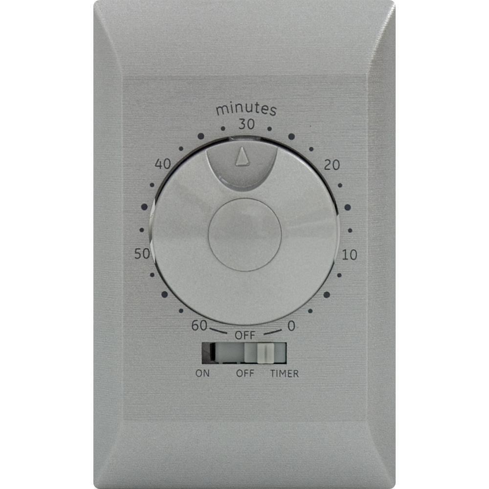 GE 15084 60-Minute Countdown Timer Single-Pole/Single-Throw, Silver - Perfect for Kitchen, Bathroom & Workshop Lighting Control