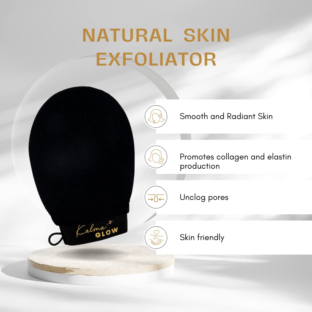 Kalma Glow Exfoliating Bath Glove - Dead Skin Remover & Body Scrub for Smooth Skin | Gentle Spa Treatment for Women & Men | Perfect for Shower, Bath & Self-Care Routine