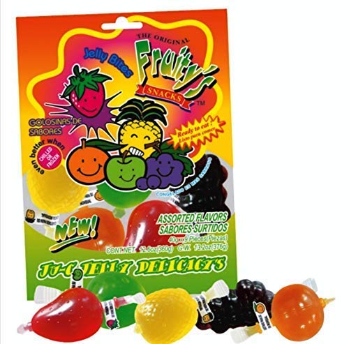 Juicy & Chewy Din Don Fruity's JU-C Jelly Fruit Snacks - Healthy Kids Snacks for Lunchboxes, After School Treats & On-the-Go Energy Boost