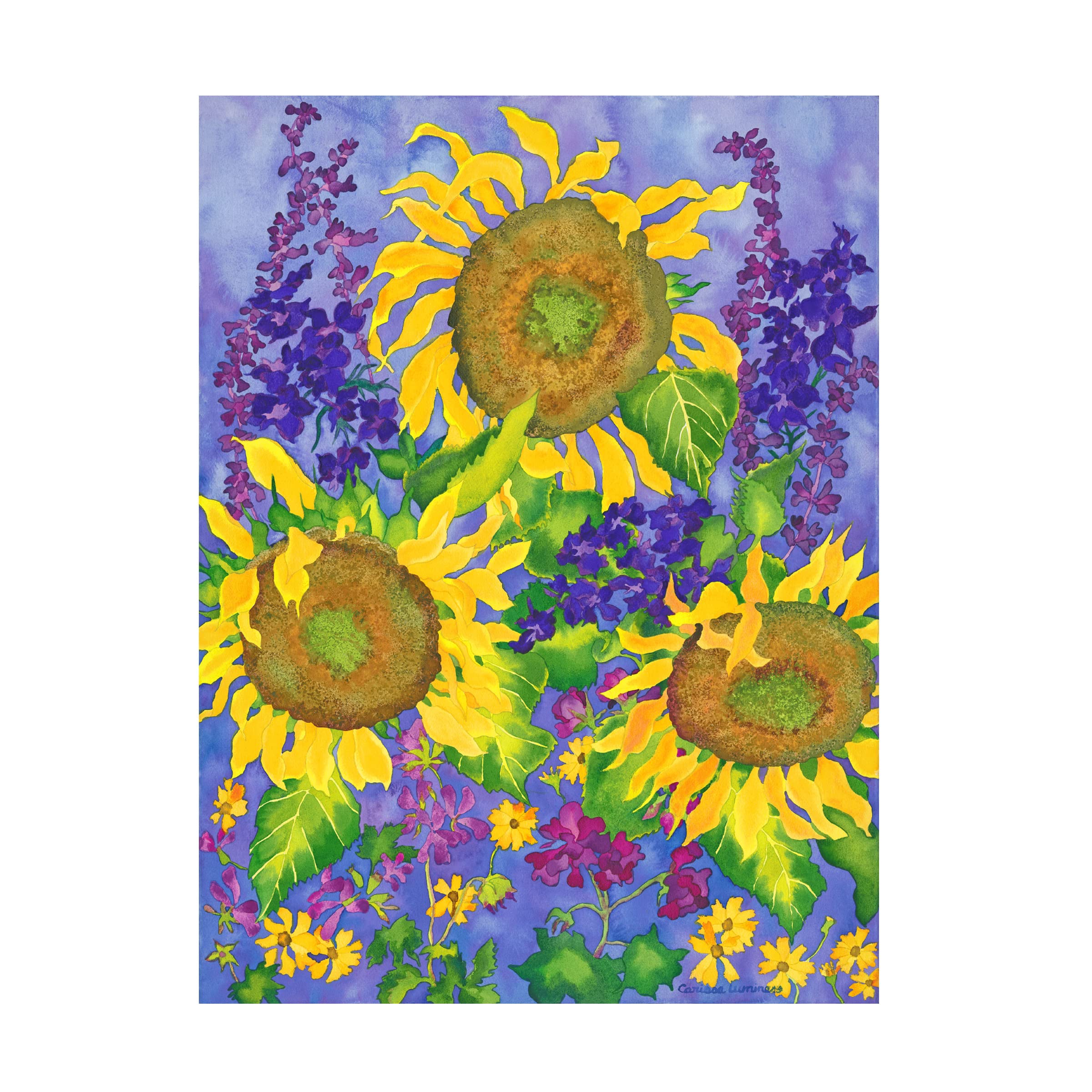 Trademark Fine Art 'Sunflower Power' Canvas Wall Art by Carissa Luminess - Vibrant Floral Painting for Living Room, Bedroom & Office Decor