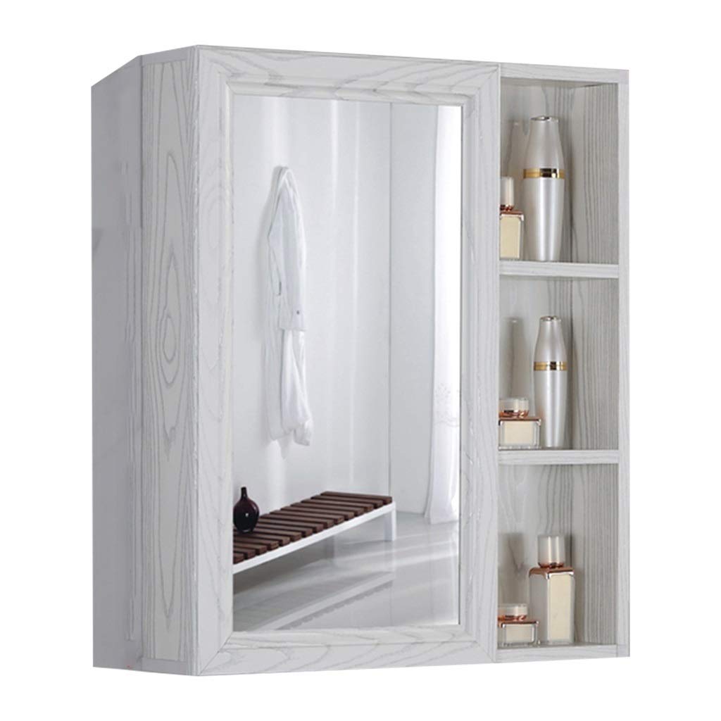DSDD Square Aluminum Mirror Medicine Cabinet - Bathroom Wall Mounted Storage with Jewelry Organizer | Perfect for Small Spaces, Vanity & Makeup Organization
