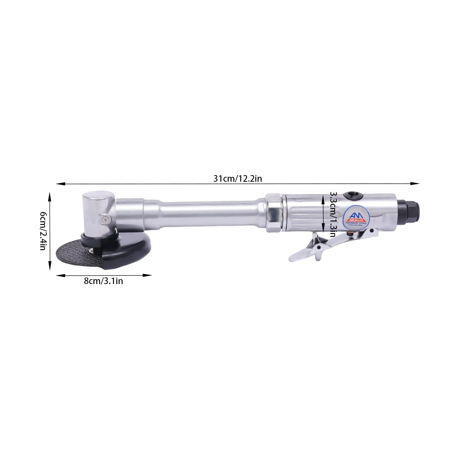 Heavy Duty Air Angle Cutter - 1/4 Inch Pneumatic Cutting Tool for Metal Trimming & Deburring | Industrial Power Tools for Metalworking, Automotive & DIY Projects