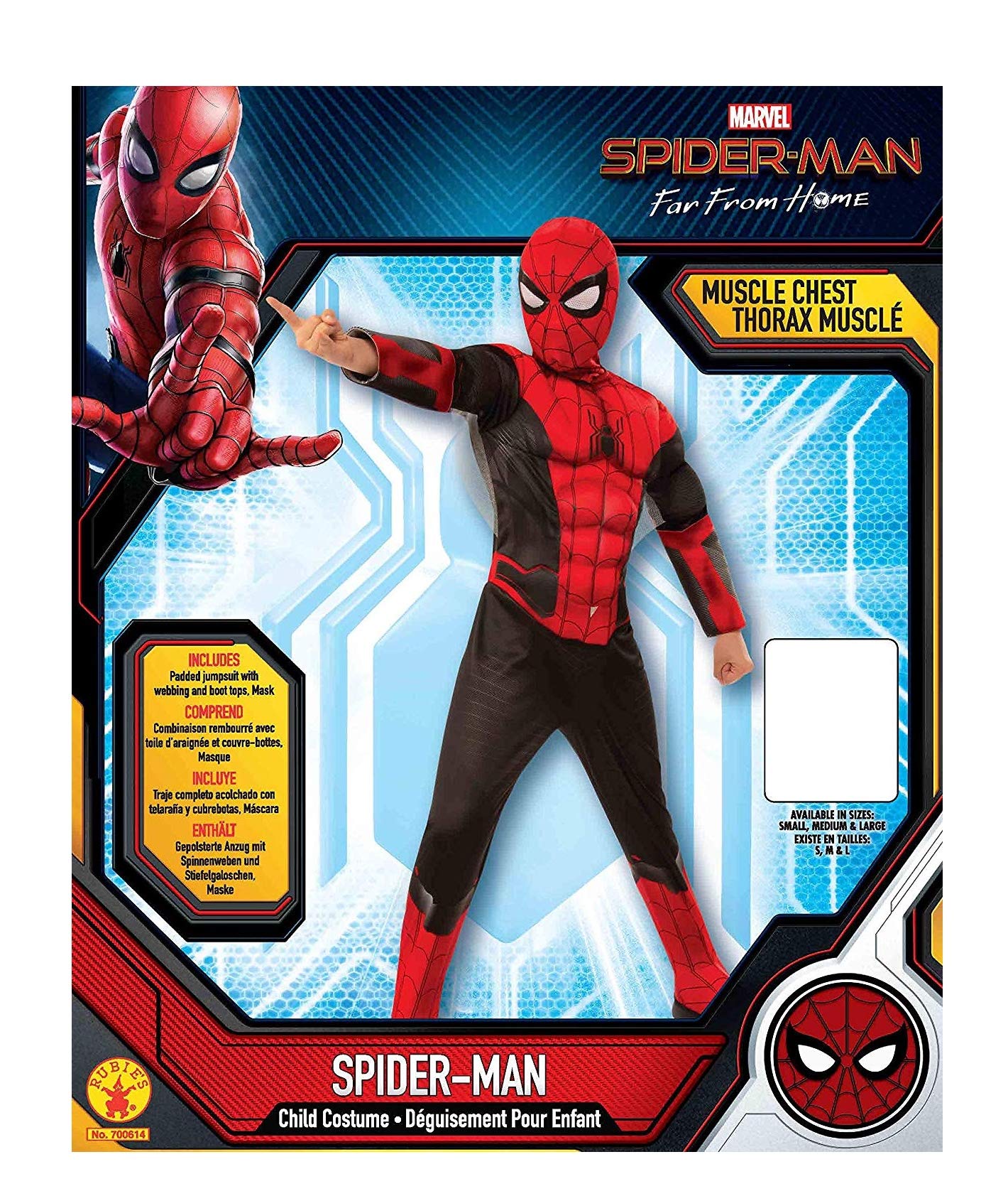 Marvel Spider-Man Far From Home Deluxe Costume & Mask Set for Kids - Official Licensed Superhero Outfit for Halloween, Cosplay & Dress-Up Parties