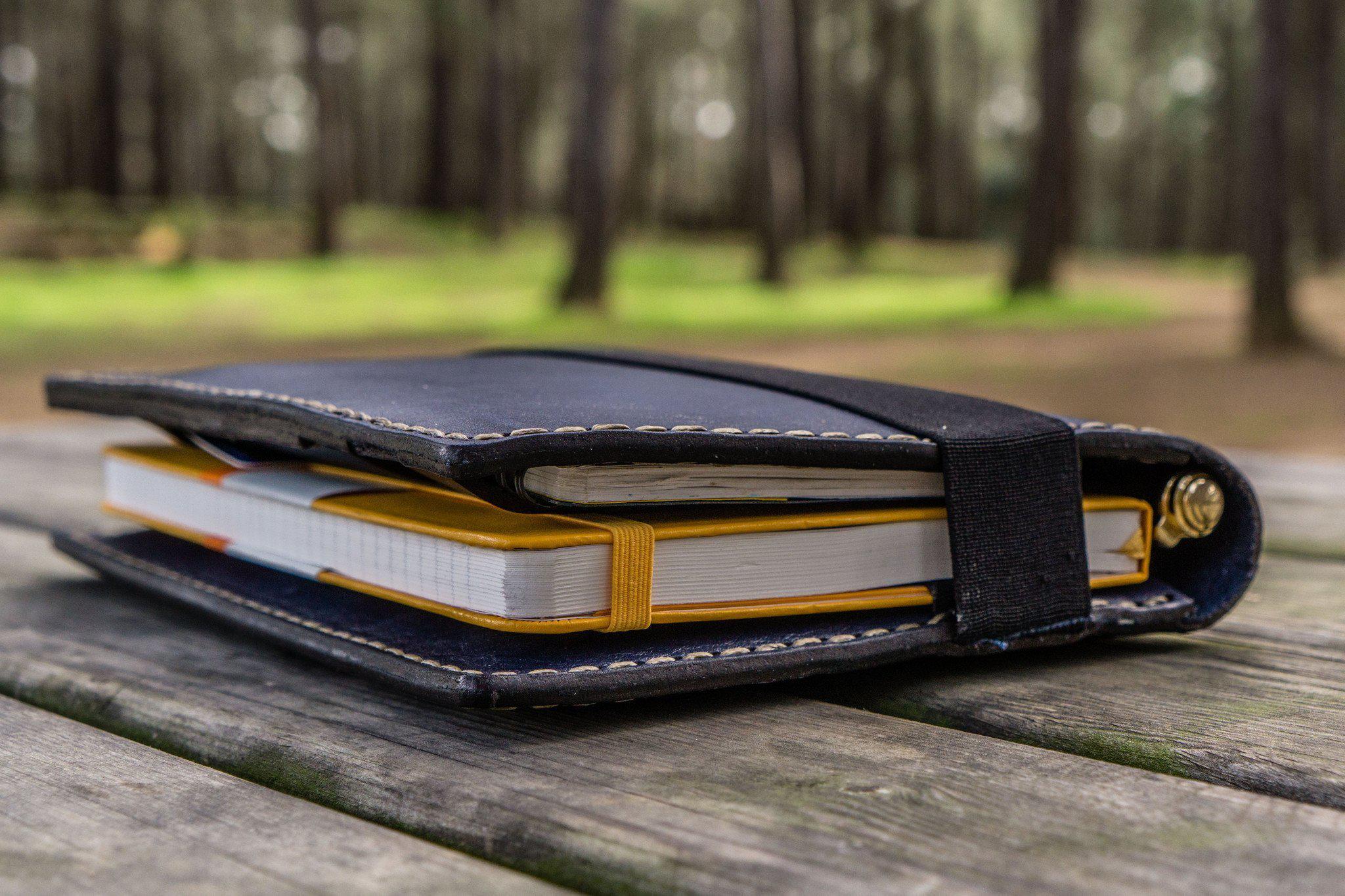 Premium Genuine Leather Hobonichi Cousin A5 Planner Cover - Navy Blue | Organizer for Daily Planning, Journaling & Productivity | Perfect for Office, School & Travel Use