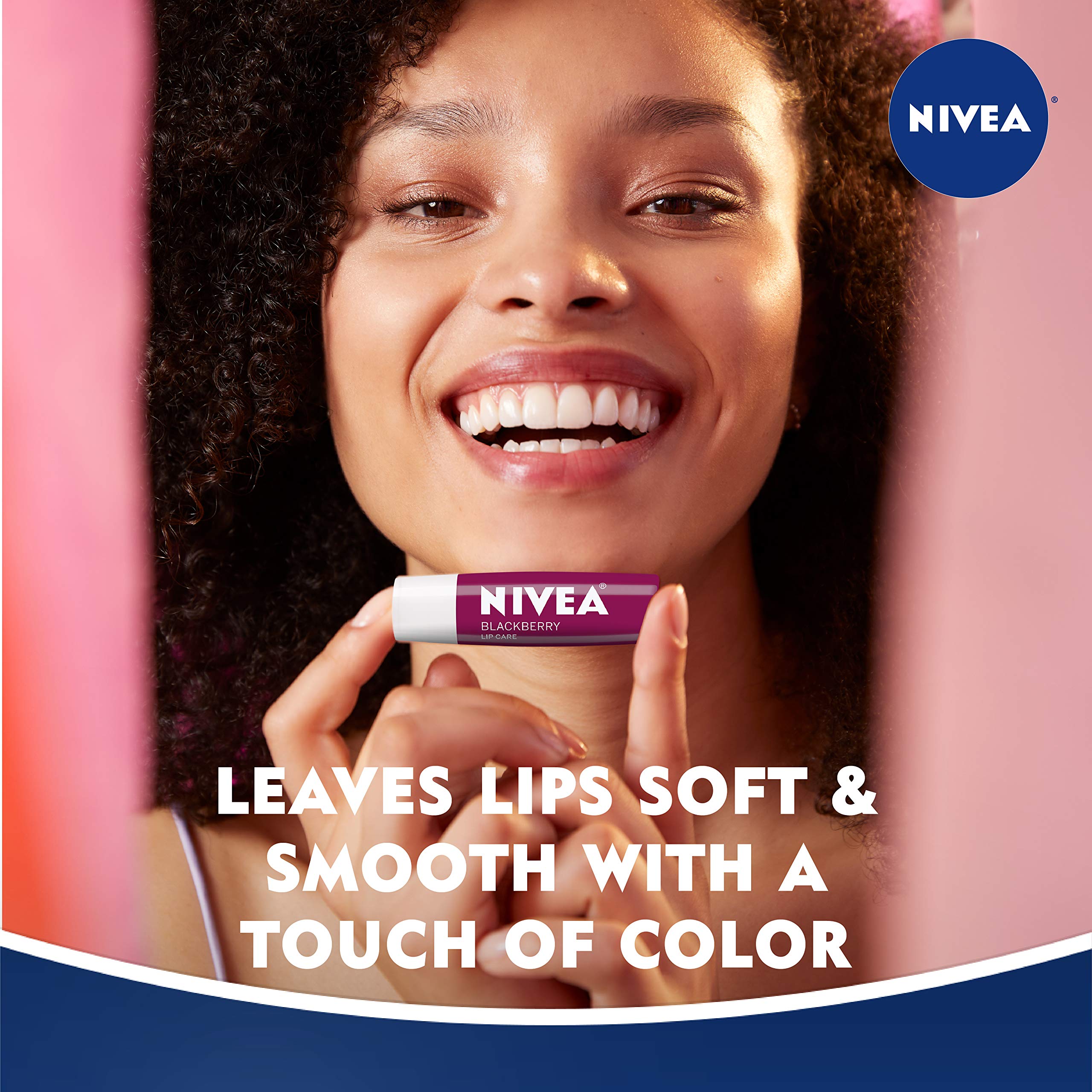 NIVEA Blackberry Tinted Lip Balm Stick with Shea Butter & Jojoba Oil - 4 Pack (0.17 Oz Each) - Moisturizing & Nourishing Lip Care for Dry Lips - Perfect for Daily Use, Work, School & Outdoor Activities