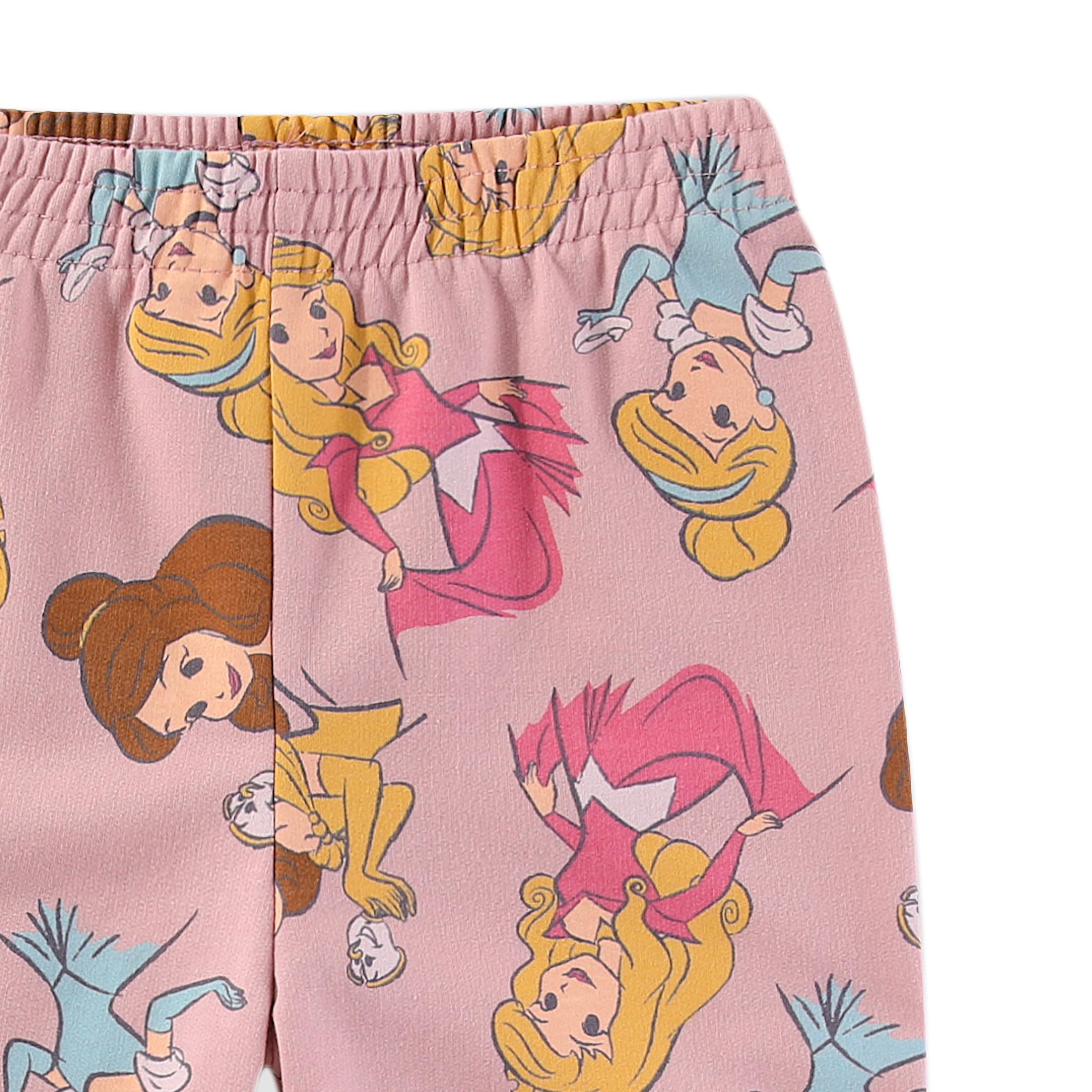 Disney Princess Girls' 2-Pack Fleece Jogger Pants for Big Kids - Soft & Comfortable Winter Lounge Pants for Playtime, Sleepovers & Cozy Days at Home
