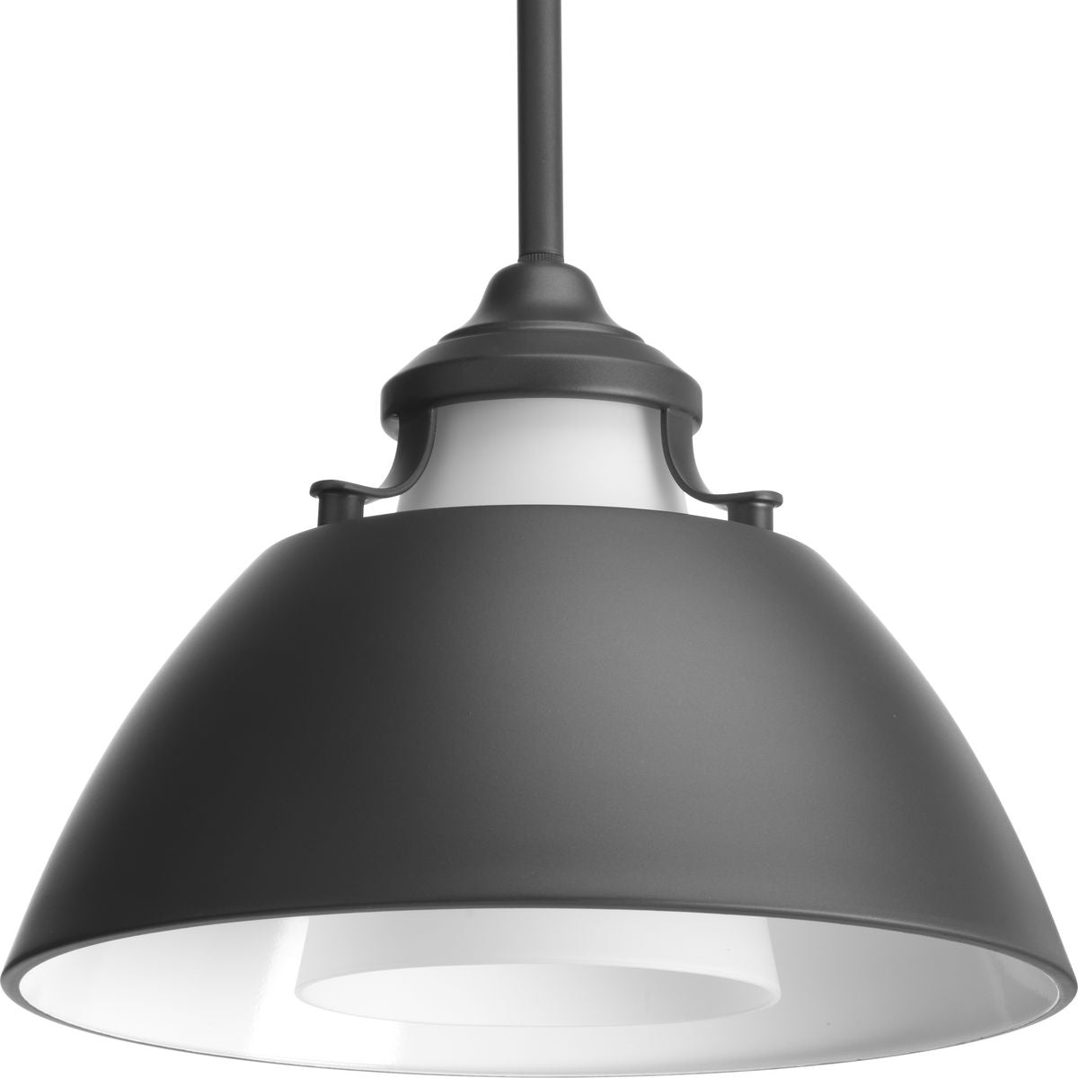 Carbon Collection One Light Etched White Glass Pendant Light - Modern Ceiling Lighting Fixture for Kitchen, Dining Room & Bedroom